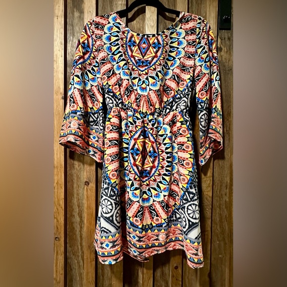 Pink Owl Bohemian Mini Dress Small - Picture 3 of 3